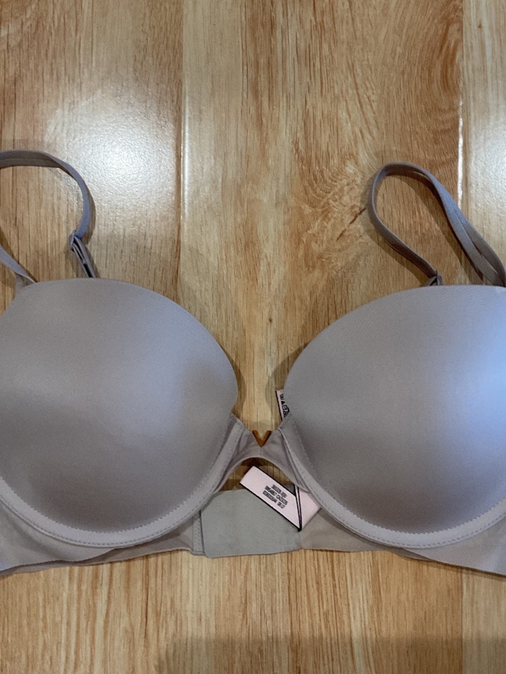 Victoria secret push up bra adjustable 34D nude biege gold tone